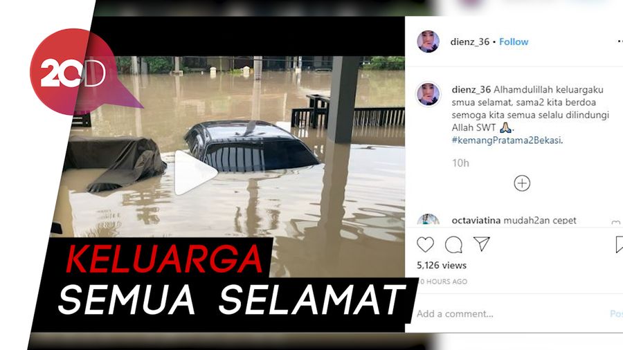 Banjir Rendam Rumah dan Mobil Parto di Bekasi