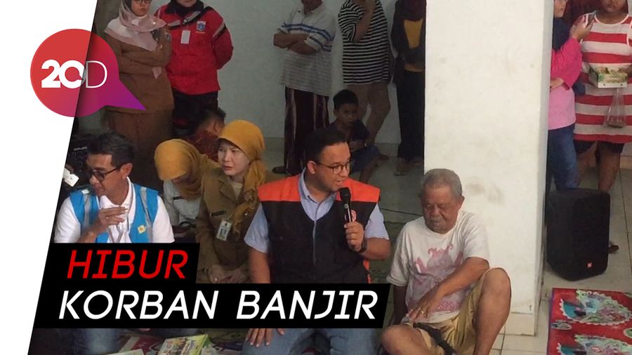 Anies Ajak Makan Siang Bareng Pengungsi Banjir di Rusun Lokbin