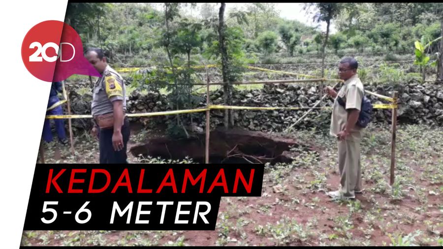 Lubang Besar Kembali Muncul di Tengah Sawah Gunungkidul