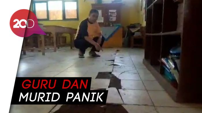  Lantai dan Dinding Mendadak Retak Bikin Geger SD di Sukabumi