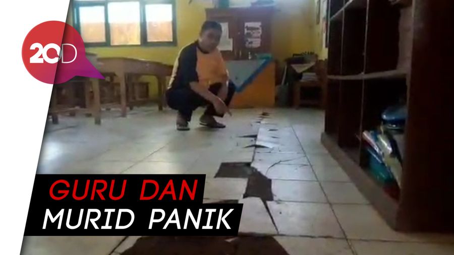  Lantai dan Dinding Mendadak Retak Bikin Geger SD di Sukabumi