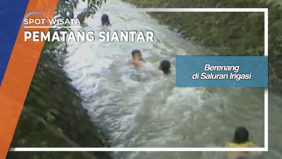 Berenang di Saluran Irigasi Bahkora Dua Sitalasari Pematang Siantar