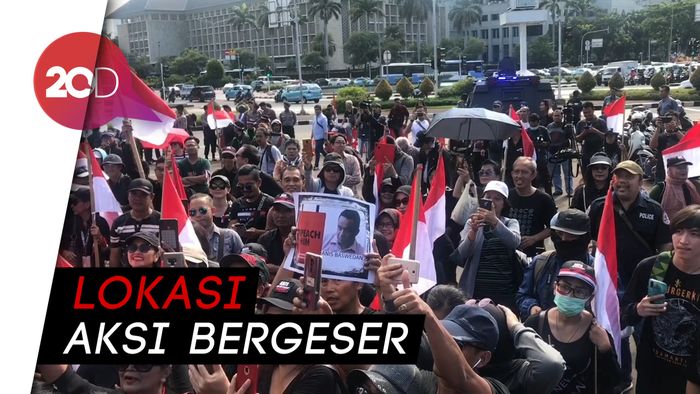 Sempat Panas di Balai Kota, Massa Kontra Anies Lanjut Aksi di Patung Kuda