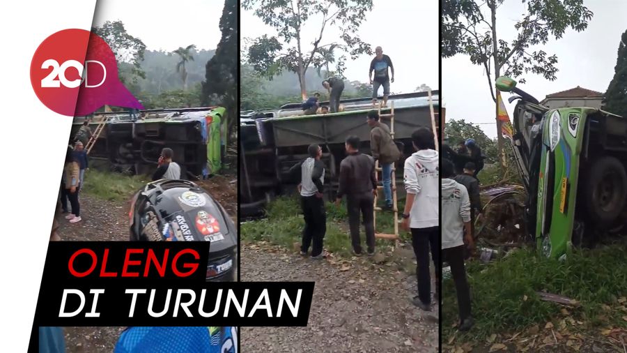 Bus Pariwisata Terguling di Ciater Subang, 6 Orang Tewas