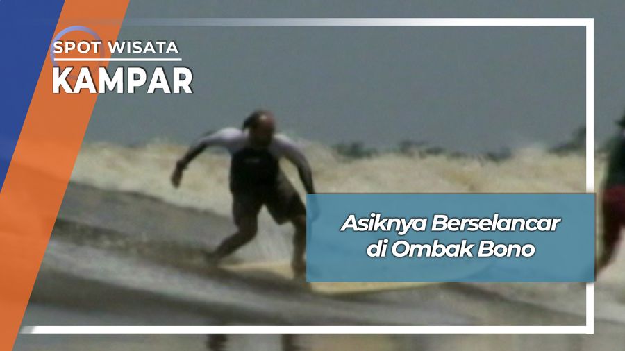 Asiknya Ombak Bono, Berselancar di Sungai Kampar Desa Meranti Pelalawan Riau
