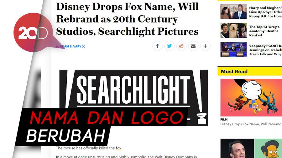 Disney Hapus Fox dari 20th Century