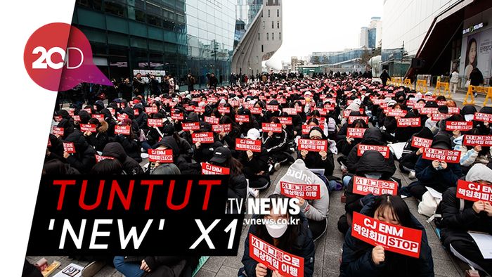 Lebih Dari 800 Fans X1 Demo di Depan Kantor CJ ENM