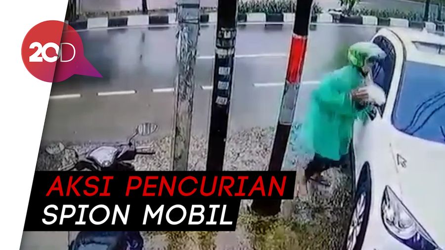 Terekam CCTV, Pencurian Spion Mobil dalam Hitungan Detik