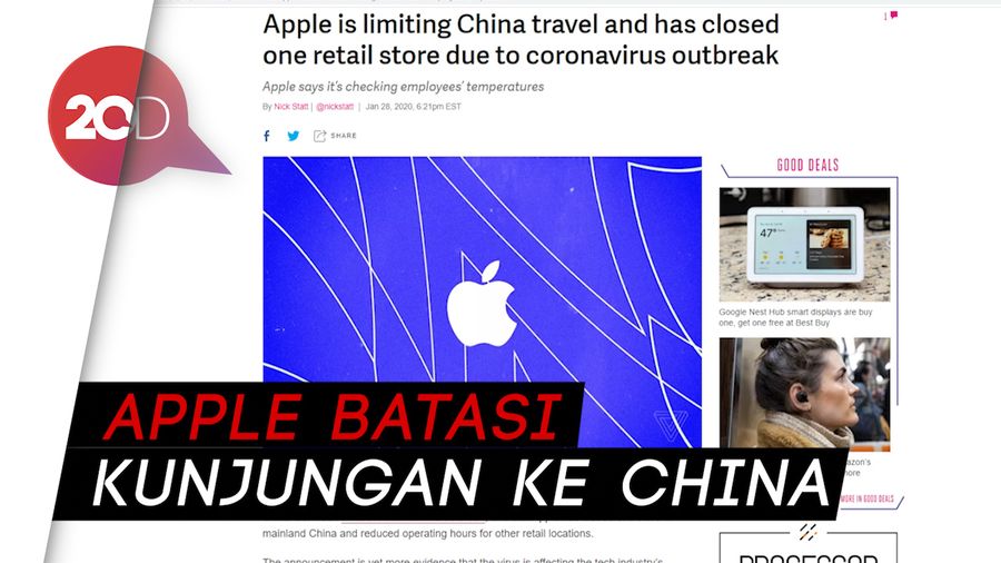 Akibat Wabah Corona, Apple Tutup Tokonya di China