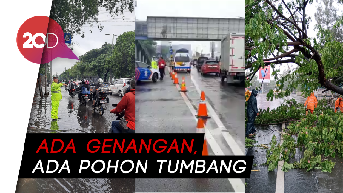 Gangguan Lalin Usai Hujan Deras, dari Daan Mogot hingga Tangerang