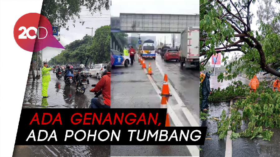Gangguan Lalin Usai Hujan Deras, dari Daan Mogot hingga Tangerang