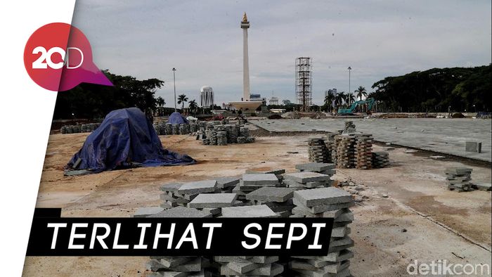 Wajah Monas Usai Revitalisasi Disetop Sementara