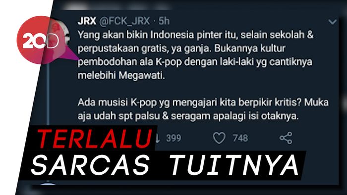 Ejek Kpop Plastik, Akun Twitter JRX SID Dihapus