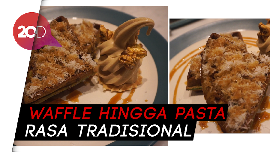 Duet Putu Waffle dan Es Krim Teh Manis ala Hello Sunday