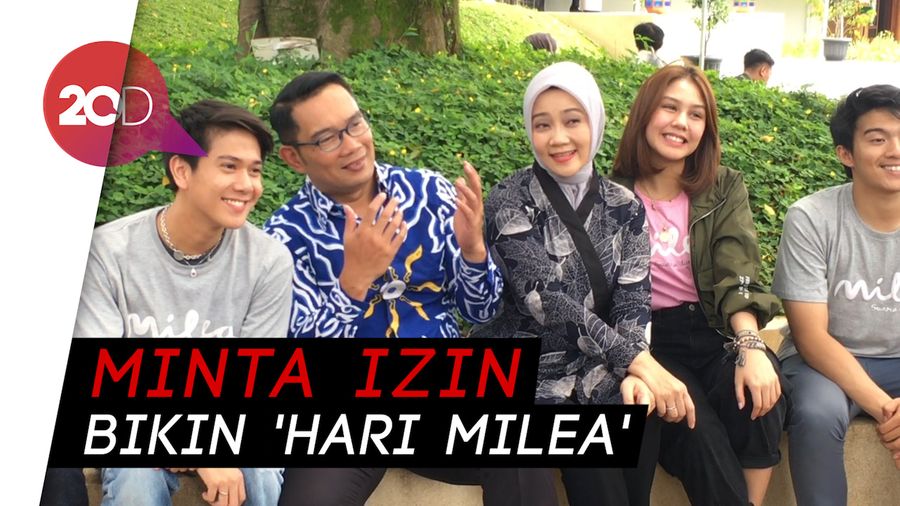Milea dan Dilan Sowan ke Rumah Ridwan Kamil