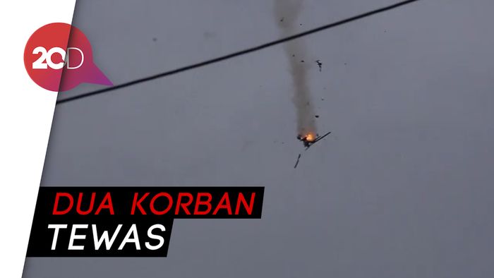 Detik-detik Helikopter Ditembak Jatuh Pemberontak Suriah