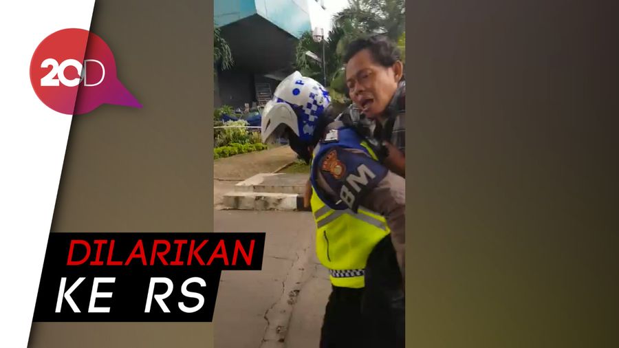 Momen Polantas Gendong Pria Kena Serangan Jantung