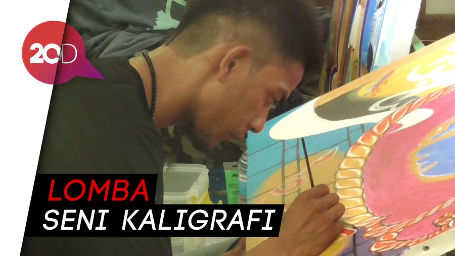 Keseruan Lomba Kaligrafi Kontemporer di Polewali Mandar