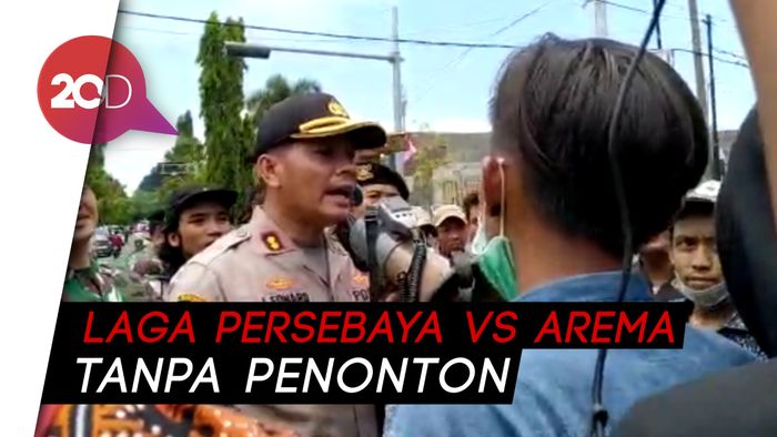 Momen Panas! Adu Mulut Kapolres Blitar dan Suporter
