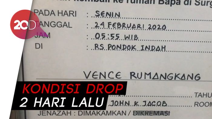 Tutup Usia, Pendiri PD Ventje Rumangkang Punya Riwayat Gagal Ginjal