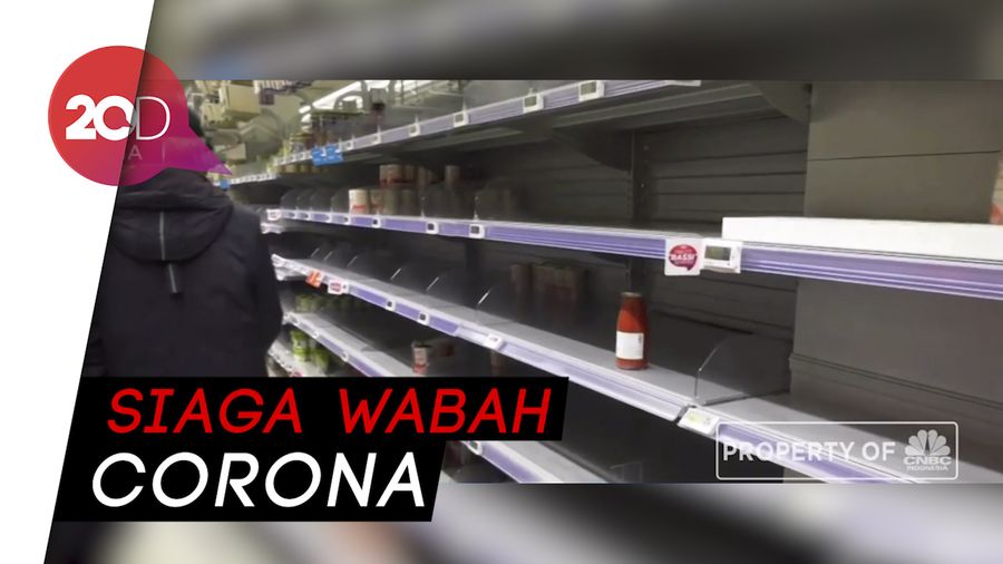 Panik karena Corona, Warga Italia Serbu Supermarket