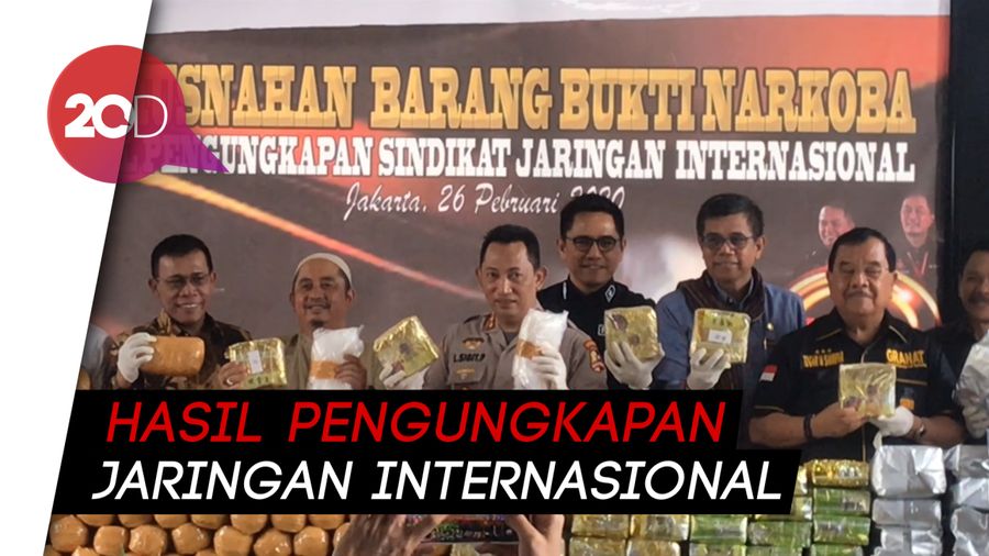 Polri Musnahkan Ratusan Kilogram Narkoba Jaringan Internasional