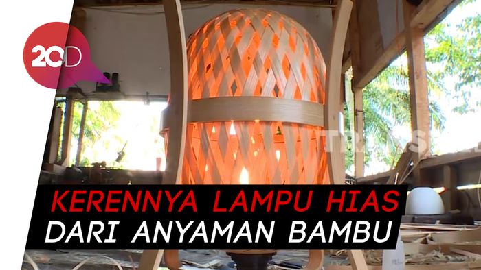 Kerennya Lampu Hias dari Anyaman Bambu