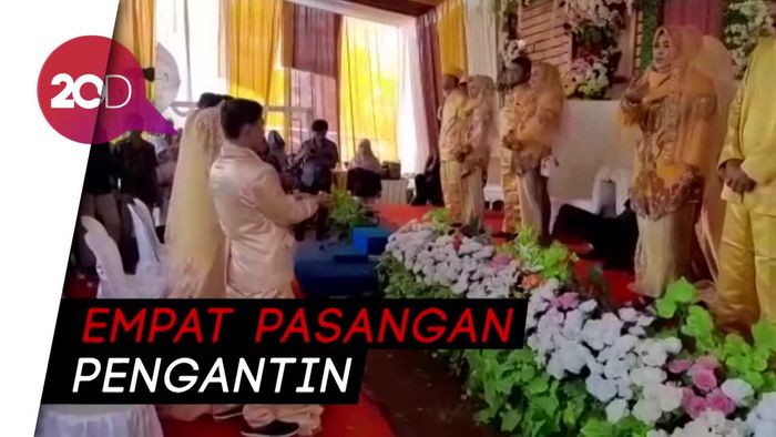 Viral Ibu dan Tiga Putrinya Resepsi Rame-rame di Lapangan Ciamis