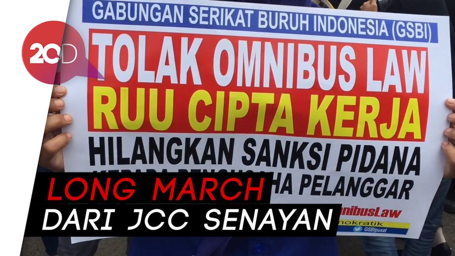 Serikat Buruh Kembali Gelar Aksi Tolak Omnibus Law di DPR