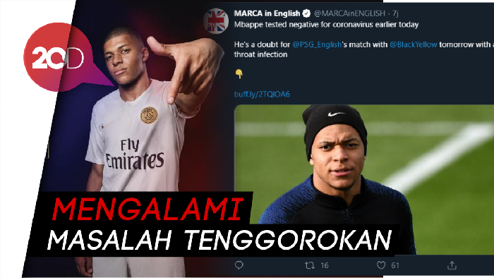 Kylian Mbappe Terjangkit Virus Corona?