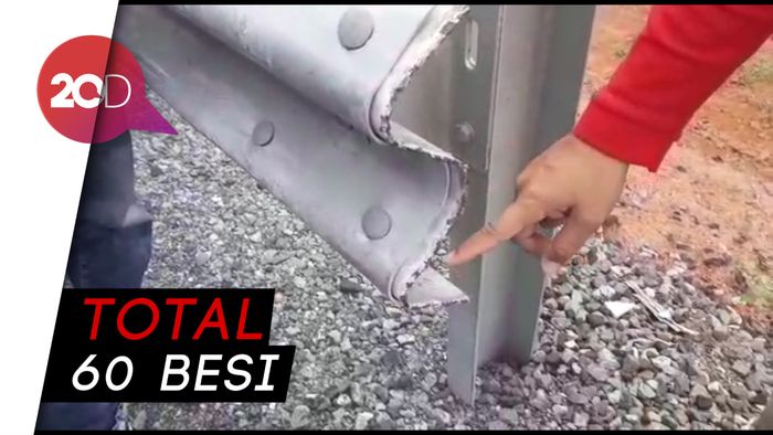 Keterlaluan! Pria Ini Curi Puluhan Besi Pembatas Jalan Tol
