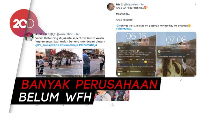 Jadi Trending di Twitter, Netizen Cerita soal #dirumahaja Hari Ini