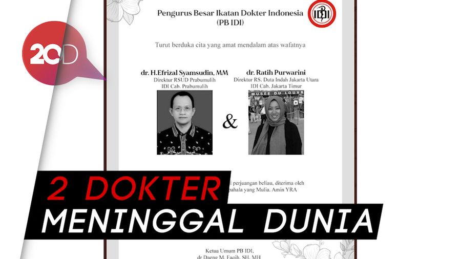 Dua Lagi Dokter Indonesia Meninggal karena Corona
