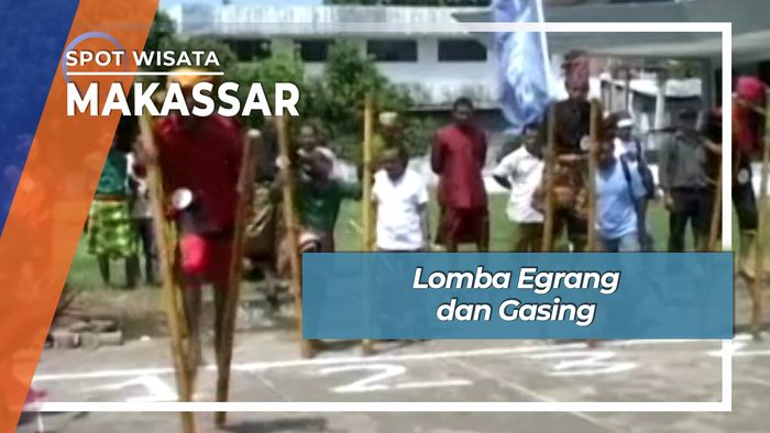 Seru Menarik Lomba Egrang dan Gasing Makassar