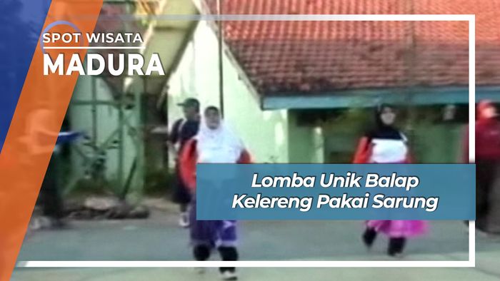 Lomba Unik Balap Kelereng Pakai Sarung, Madura