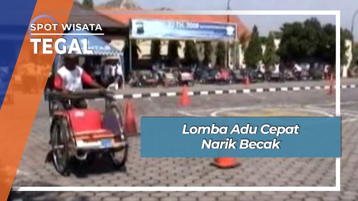 Lomba Adu Cepat Narik Becak, Tegal