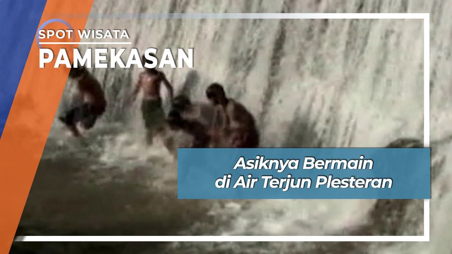 Asiknya Bermain di Air Terjun Plesteran, Pamekasan