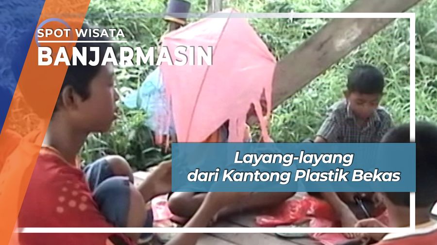 Layang-layang dari Kantong Plastik Bekas, Banjarmasin