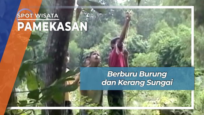 Seru Asik Buru Burung dan Kerang Sungai Pamekasan