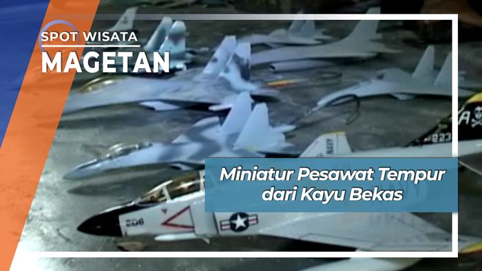 Miniatur Pesawat Tempur dari Kayu Sengon Bekas Jalan Salak Magetan