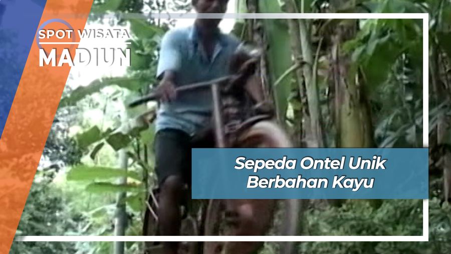 Sepeda Ontel Unik Berbahan Kayu, Madiun