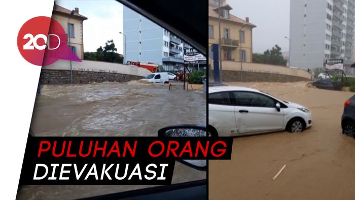 Banjir Bandang di Prancis, Mobil-Mobil Terendam