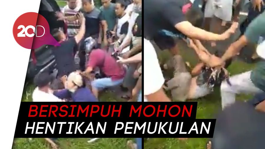 Aksi Polisi Lampung Lindungi Jambret dari Amukan Massa