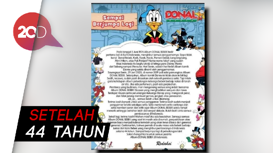 Sayonara Majalah Donald Bebek Indonesia