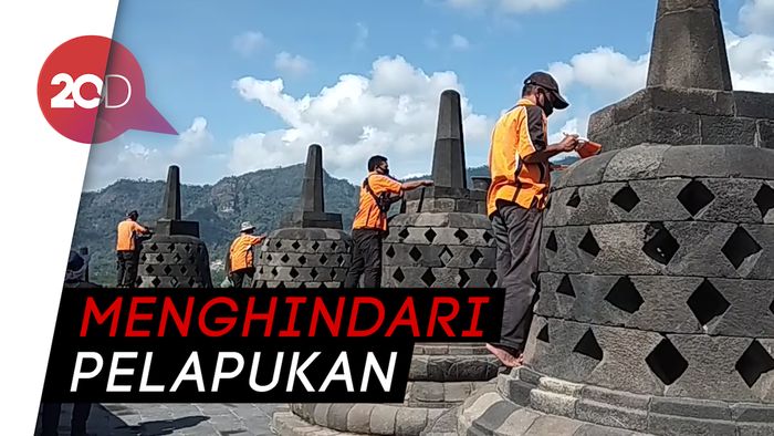Usai Erupsi Merapi, Balai Konservasi Turun Bersihkan Candi Borobudur