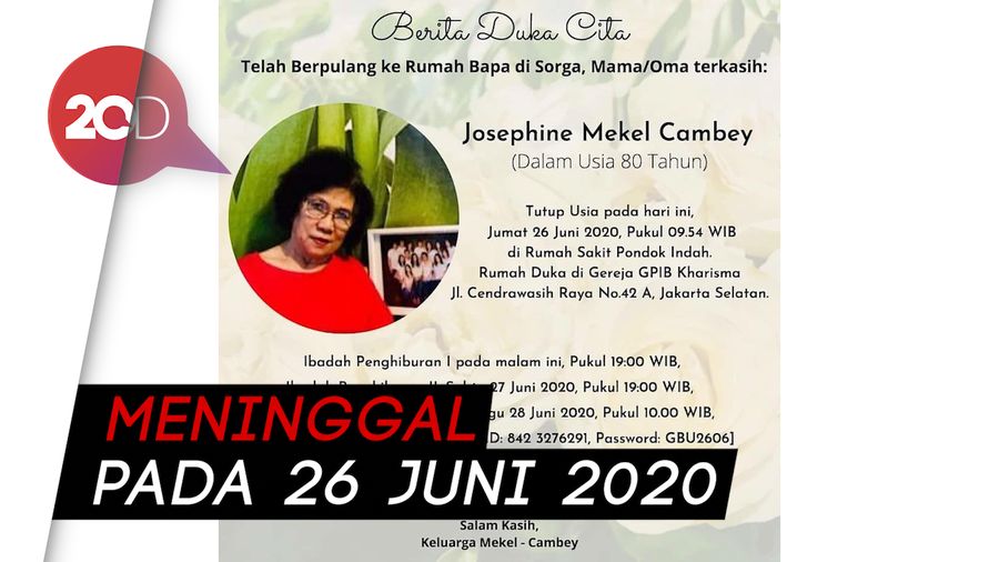 Ibunda Once Mekel Meninggal Dunia