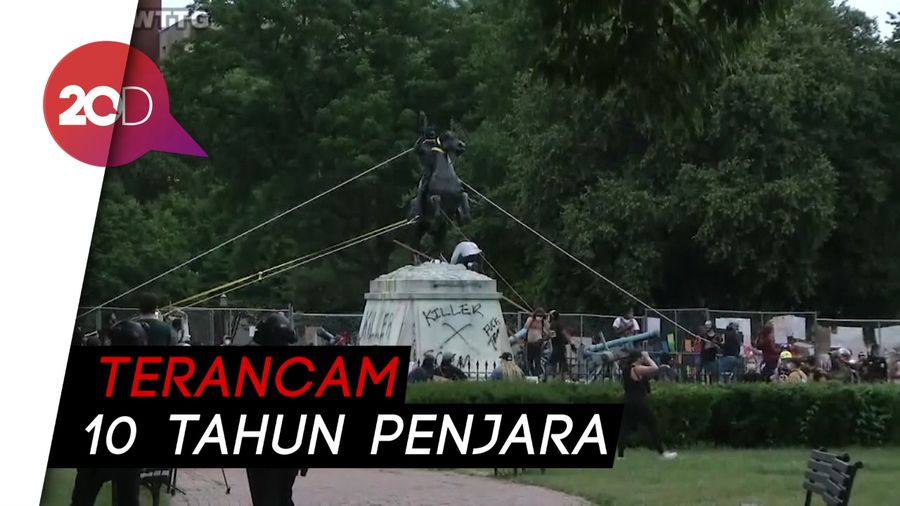 Coba Robohkan Patung Presiden Ketujuh AS, 4 Orang Didakwa