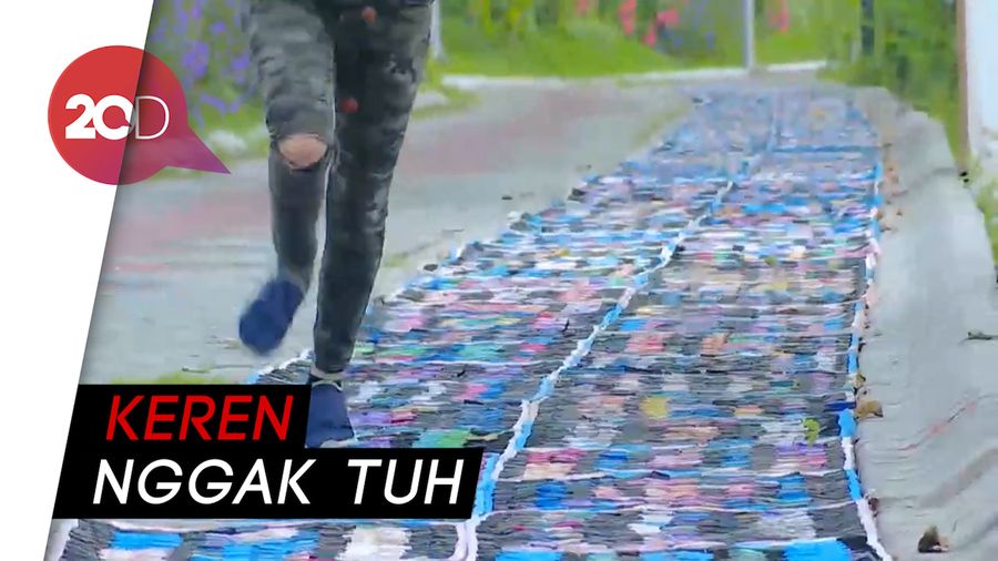 Limbah Sandal Jepit Disulap Jadi Matras Joging Cantik
