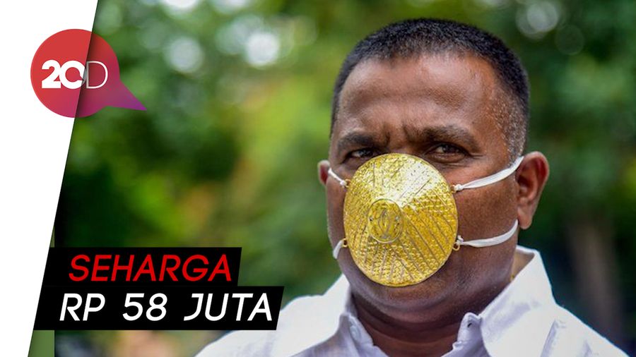 Sultan! Pria India Ini Kenakan Masker Emas Murni untuk Tangkal COVID-19