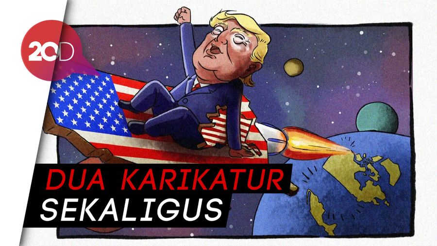 China Bikin Karikatur Donald Trump Bawa AS Mundur dari WHO
